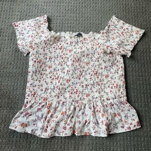 Floral Smocked Peplum Top by American Eagle